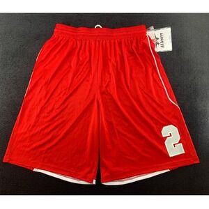 Alleson Athletic Red‎ Basketball Shorts Adult L Graduated 9 Inch Inseam New
